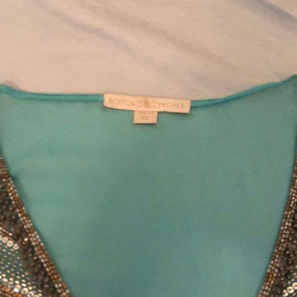 Turquoise Beaded Sheer Top - Picture 4 of 4